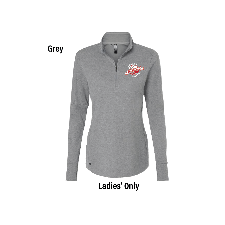 B7.   Adidas -Ladies' 3-Stripes 1/4 Zip Sweater Pullover